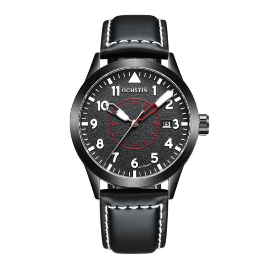 OCHSTIN 62028C Master Series Luminous Mechanical Men Watch(Black) - Leather Strap Watches by OCHSTIN | Online Shopping South Africa | PMC Jewellery | Buy Now Pay Later Mobicred