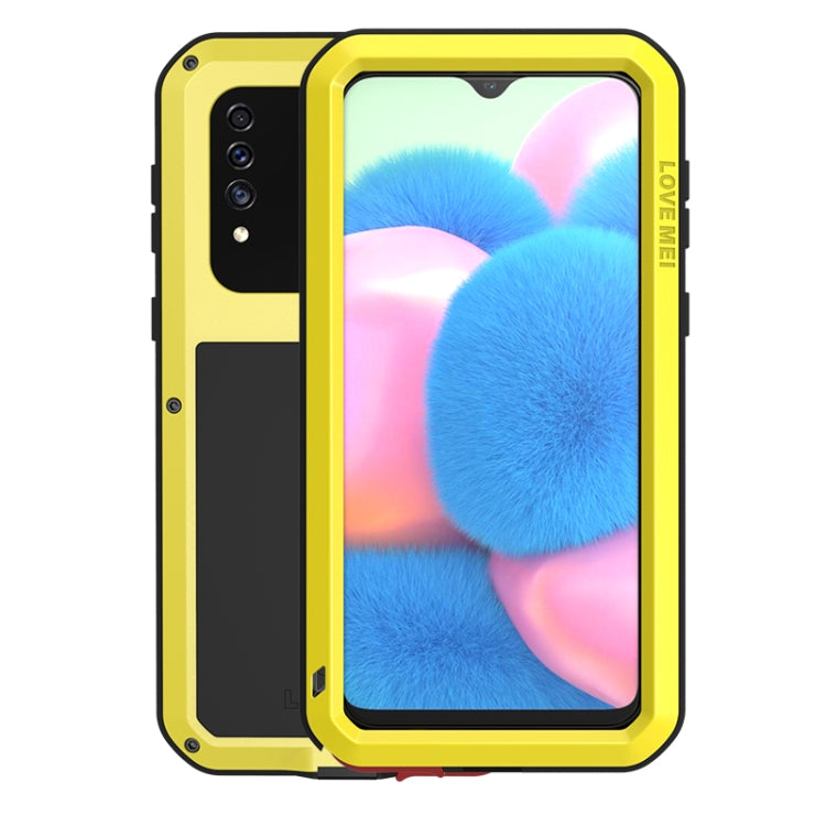 For Galaxy A30s LOVE MEI Metal Shockproof Water-resistant Dustproof Protective Case(Yellow) - free shipping - PMC TechLife - Order now!