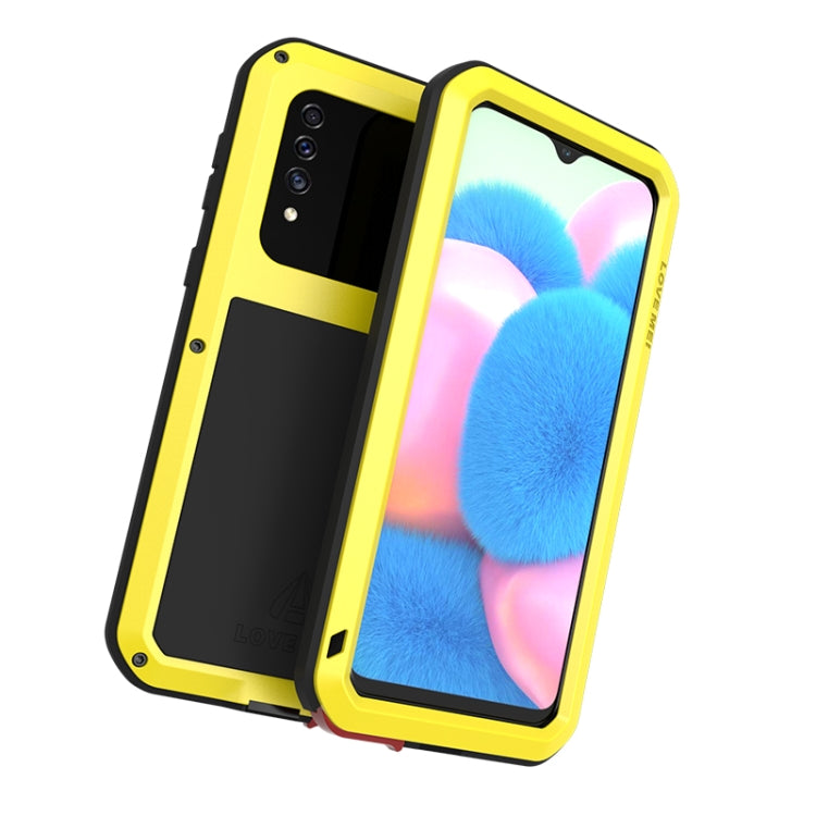 For Galaxy A30s LOVE MEI Metal Shockproof Waterproof Dustproof Protective Case(Yellow) - Galaxy Phone Cases by LOVE MEI | Online Shopping South Africa | PMC Jewellery | Buy Now Pay Later Mobicred