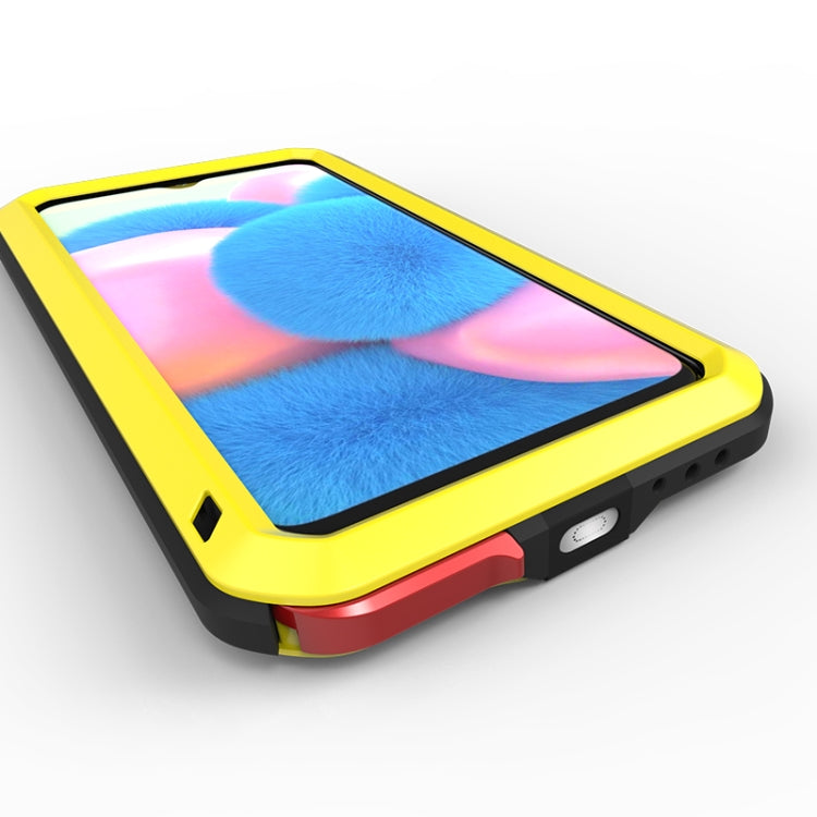 For Galaxy A30s LOVE MEI Metal Shockproof Water-resistant Dustproof Protective Case(Yellow) - free shipping - PMC TechLife - Order now!
