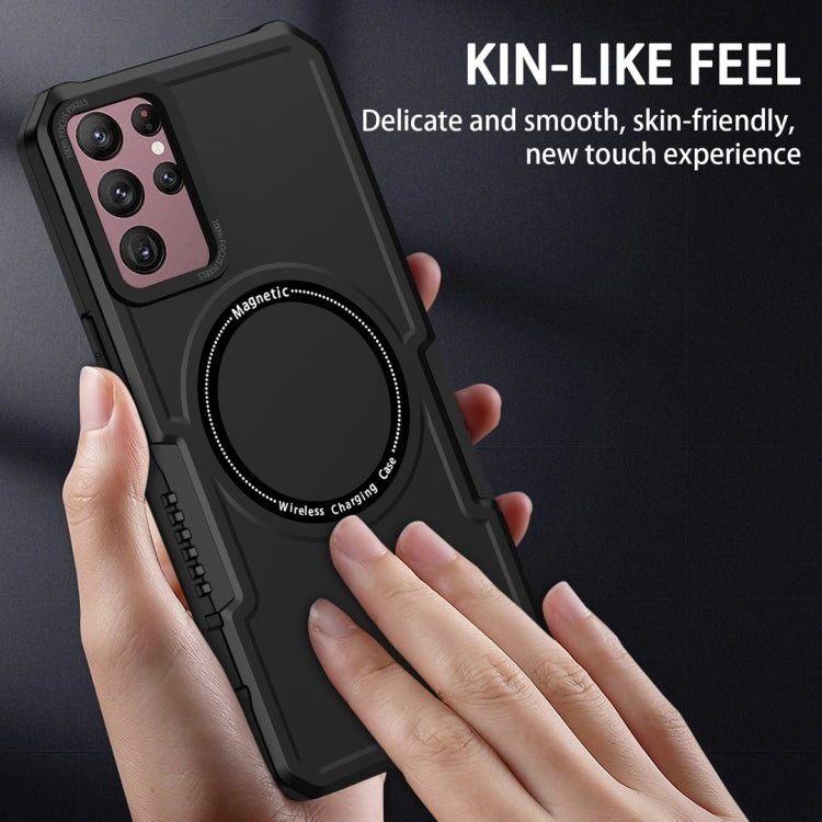 For Samsung Galaxy S22 Ultra 5G MagSafe Shockproof Armor Phone Case(Black) - Galaxy S22 Ultra 5G Cases by PMC TechLife | Online Shopping South Africa | PMC TechLife
