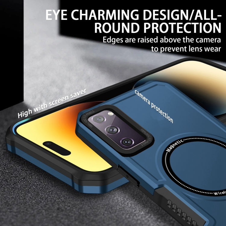 For Samsung Galaxy S20 FE MagSafe Shockproof Armor Phone Case(Dark Blue) - Galaxy S20 FE Cases by PMC TechLife | Online Shopping South Africa | PMC TechLife
