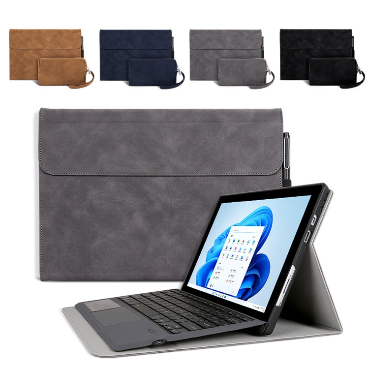 For Microsoft Surface Pro 9 / Surface Pro 10 Sheepskin All-Inclusive Shockproof Protective Case with Power Bag(Grey) - Others by PMC Jewellery | Online Shopping South Africa | PMC Jewellery | Buy Now Pay Later Mobicred