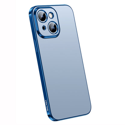 For iPhone 14 SULADA Electroplating Frosted All-inclusive TPU Phone Case(Blue) - iPhone 14 Cases by SULADA | Online Shopping South Africa | PMC Jewellery