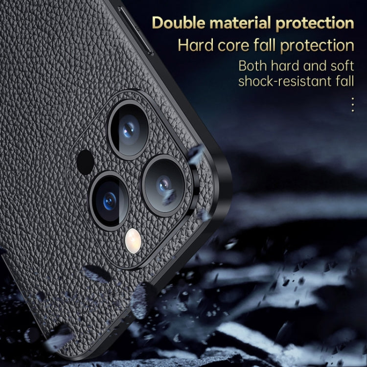 For iPhone 14 Pro SULADA Famous Artisan Series Litchi Leather PC + TPU Phone Case(Black) - iPhone 14 Pro Cases by SULADA | Online Shopping South Africa | PMC TechLife