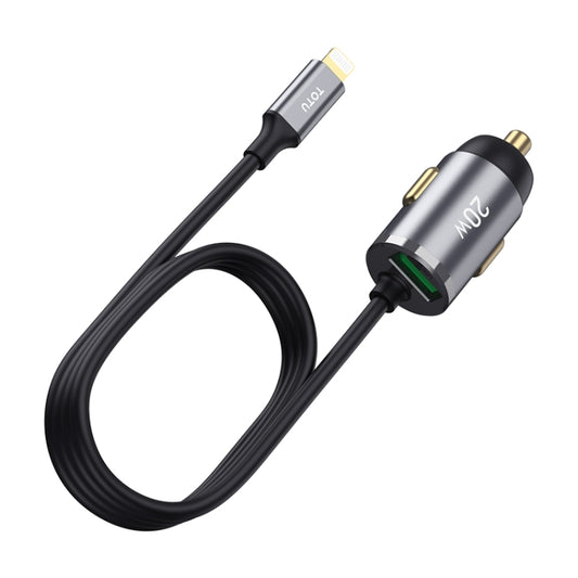 TOTUDESIGN 20W USB Car Fast Charging, Cable Length: 1.2m, Interface:8 Pin(Grey) - Car Charger by TOTUDESIGN | Online Shopping South Africa | PMC Jewellery | Buy Now Pay Later Mobicred