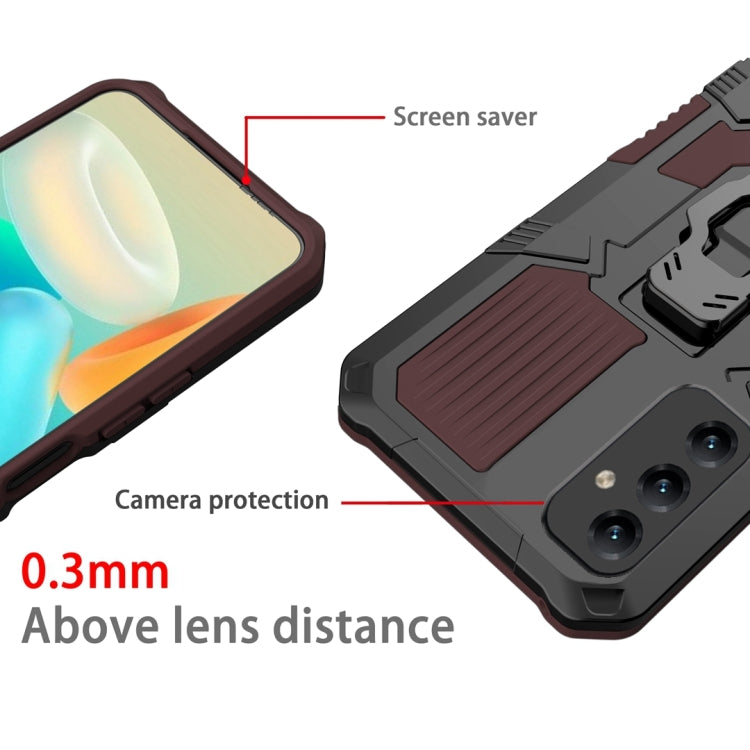 For Samsung Galaxy A14 5G Armor Warrior Shockproof PC + TPU Phone Case(Brown) - free shipping - PMC TechLife - Order now!