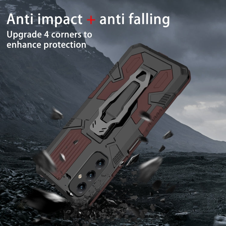 For Samsung Galaxy A14 5G Armor Warrior Shockproof PC + TPU Phone Case(Brown) - free shipping - PMC TechLife - Order now!