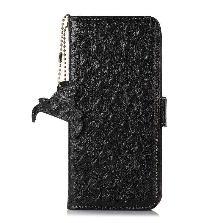For Xiaomi 13 Ostrich Pattern Genuine Leather RFID Phone Case(Black) - 13 Cases by PMC TechLife | Online Shopping South Africa | PMC TechLife