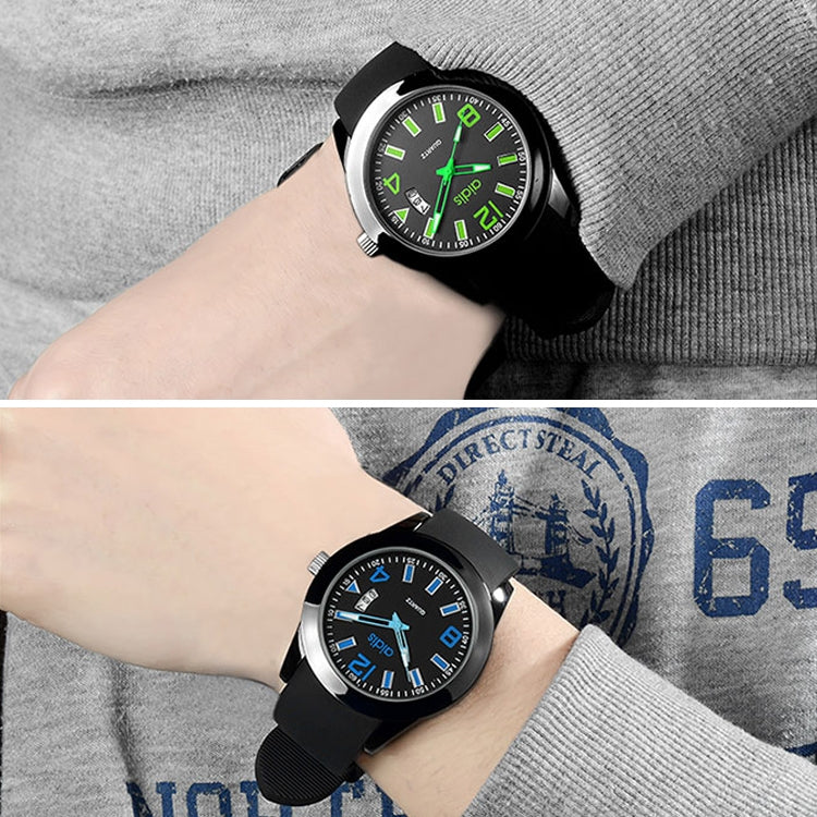 addies MY-1601 Regular Version Silicone Watchstrap Quartz Watch, Support Calendar, Size:L (Blue) - Silicone Strap Watches by addies | Online Shopping South Africa | PMC Jewellery | Buy Now Pay Later Mobicred