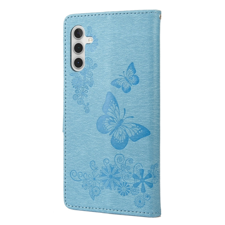 For Samsung Galaxy A54 5G Butterfly Embossed Horizontal Flip Leather Phone Case(Blue) - free shipping - PMC TechLife - Order now!