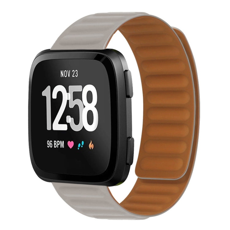 For Fitbit Versa 4 / 3 / Sense 2 20mm Silicone Magnetic Watch Band(Khaki) - free shipping - PMC TechLife - Order now!