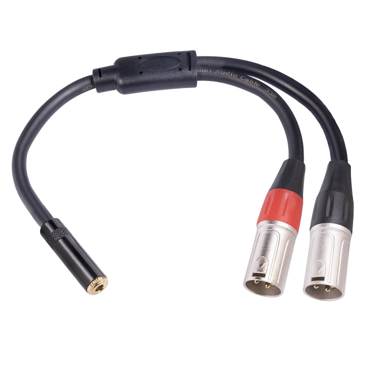 TC227YXK402-03 3.5mm Female to Dual XLR 3pin Male Audio Cable, Length: 30cm(Red Black) - Microphone Audio Cable & Connector by PMC Jewellery | Online Shopping South Africa | PMC Jewellery