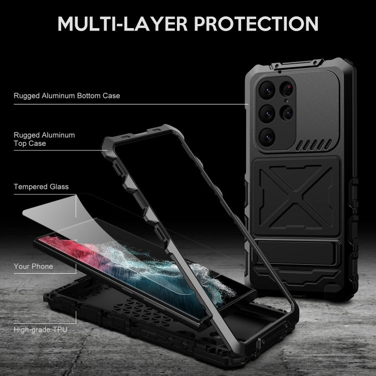 For Samsung Galaxy S23 Ultra 5G R-JUST Life Waterproof Dustproof Shockproof Phone Case(Black) - Galaxy S23 Ultra 5G Cases by R-JUST | Online Shopping South Africa | PMC Jewellery | Buy Now Pay Later Mobicred