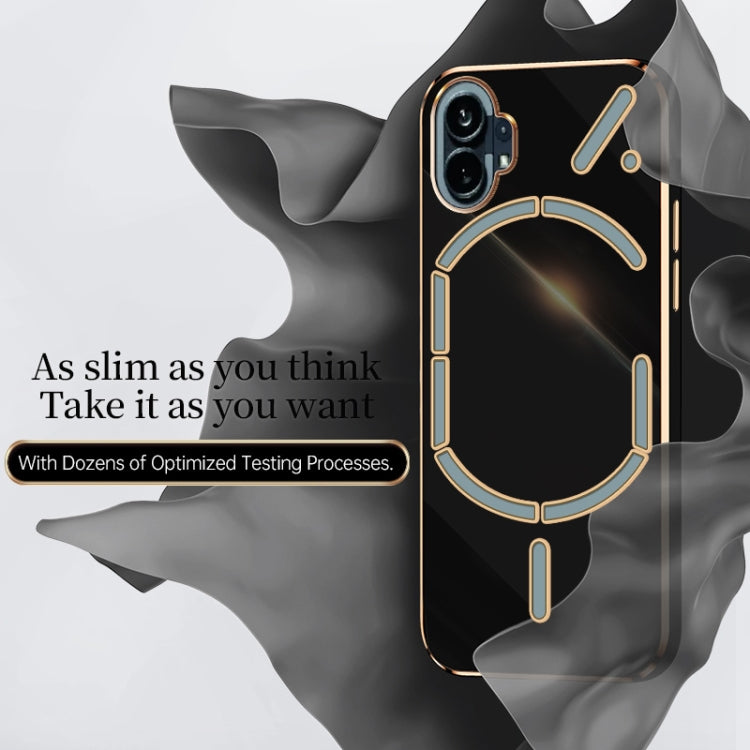 For Nothing Phone 1 XINLI Straight 6D Plating Gold Edge TPU Phone Case(Black) - More Brand by PMC Jewellery | Online Shopping South Africa | PMC Jewellery