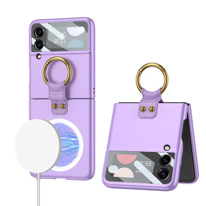 For Samsung Galaxy Z Flip4 GKK MagSafe Ultrathin Integrated Shockproof Phone Case with Ring Holder(Purple) - Galaxy Z Flip4 5G Cases by GKK | Online Shopping South Africa | PMC Jewellery