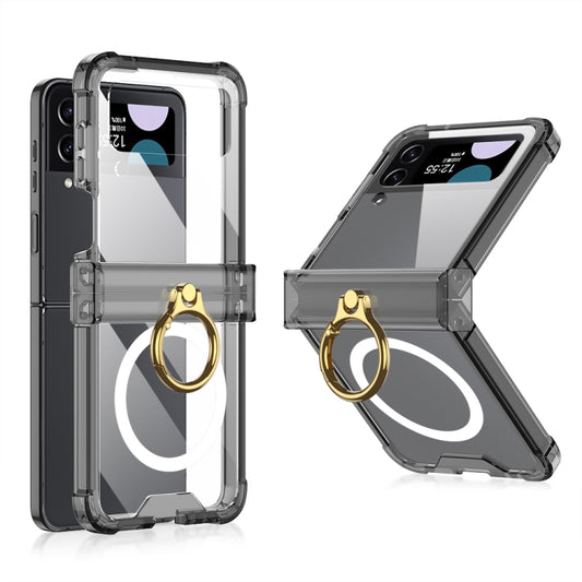 For Samsung Galaxy Z Flip4 GKK MagSafe Airbag Hinge Shockproof Phone Case with Ring Holder(Black) - Galaxy Z Flip4 5G Cases by GKK | Online Shopping South Africa | PMC Jewellery