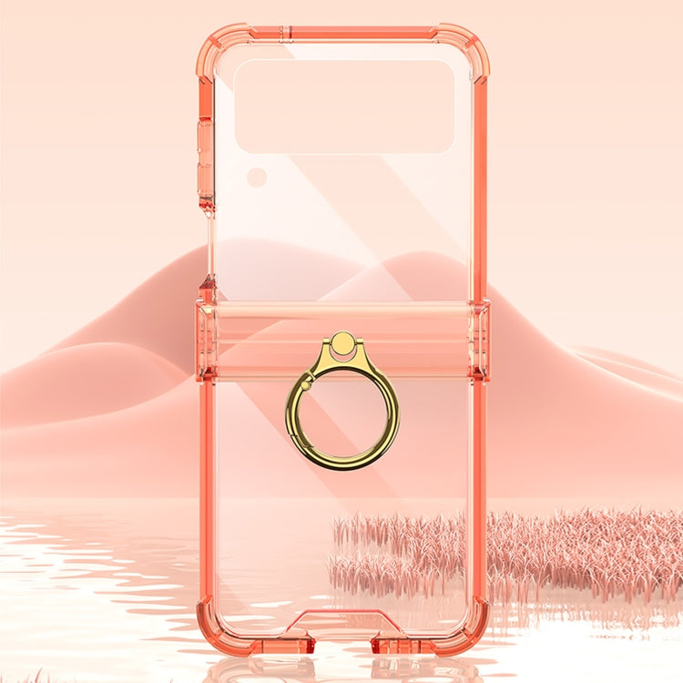 For Samsung Galaxy Z Flip4 GKK Airbag Hinge Shockproof Phone Case with Ring Holder(Orange) - free shipping - PMC TechLife - Order now!