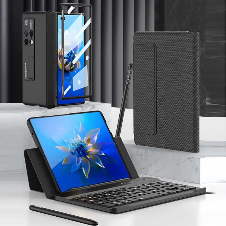 For Huawei Mate X2 GKK Magnetic Folding Bluetooth Keyboard Leather Case with Pen(Carbon Fibre) - Huawei Cases by GKK | Online Shopping South Africa | PMC Jewellery | Buy Now Pay Later Mobicred