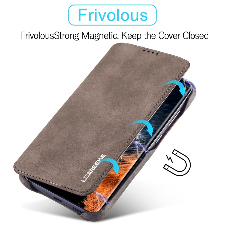 For Samsung Galaxy S23 5G LC.IMEEKE Hon Ancient Series Flip Leather Phone Case(Coffee) - Galaxy S23 5G Cases by LC.IMEEKE | Online Shopping South Africa | PMC TechLife | Buy Now Pay Later Mobicred