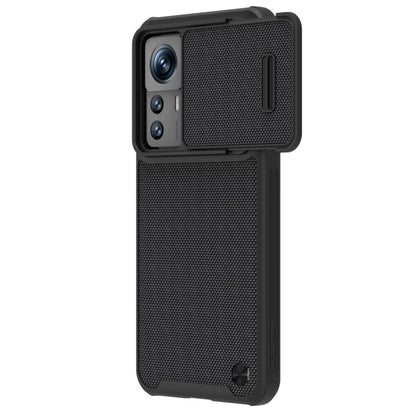 For Xiaomi 12T Pro NILLKIN 3D Textured Camshield PC + TPU Phone Case(Black) - Xiaomi Cases by NILLKIN | Online Shopping South Africa | PMC Jewellery