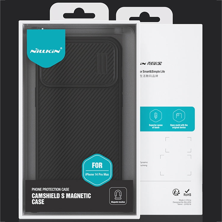 For iPhone 14 Pro Max NILLKIN CamShield S Magnetic Magsafe Case(Black) - iPhone 14 Pro Max Cases by NILLKIN | Online Shopping South Africa | PMC Jewellery