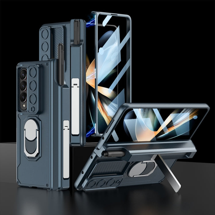 For Samsung Galaxy Z Fold4 GKK Integrated Magnetic Folding Phone Case with Pen Case(Green) - free shipping - PMC TechLife - Order now!