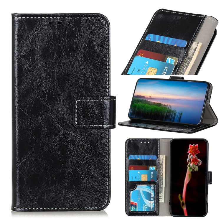 For Motorola Moto Edge 40 Pro 5G / X40 / X40 Pro Retro Crazy Horse Texture Leather Phone Case(Black) - Motorola Cases by PMC Jewellery | Online Shopping South Africa | PMC Jewellery