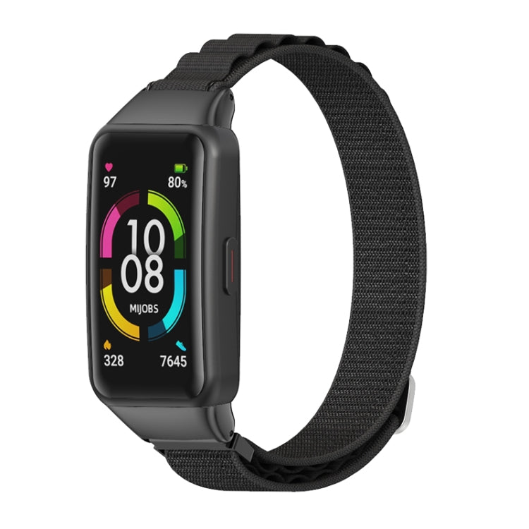 For Huawei Band 7 / 7 NFC MIJOBS Nylon Breathable Watch Band(Black) - Watch Bands by MIJOBS | Online Shopping South Africa | PMC TechLife | Buy Now Pay Later Mobicred