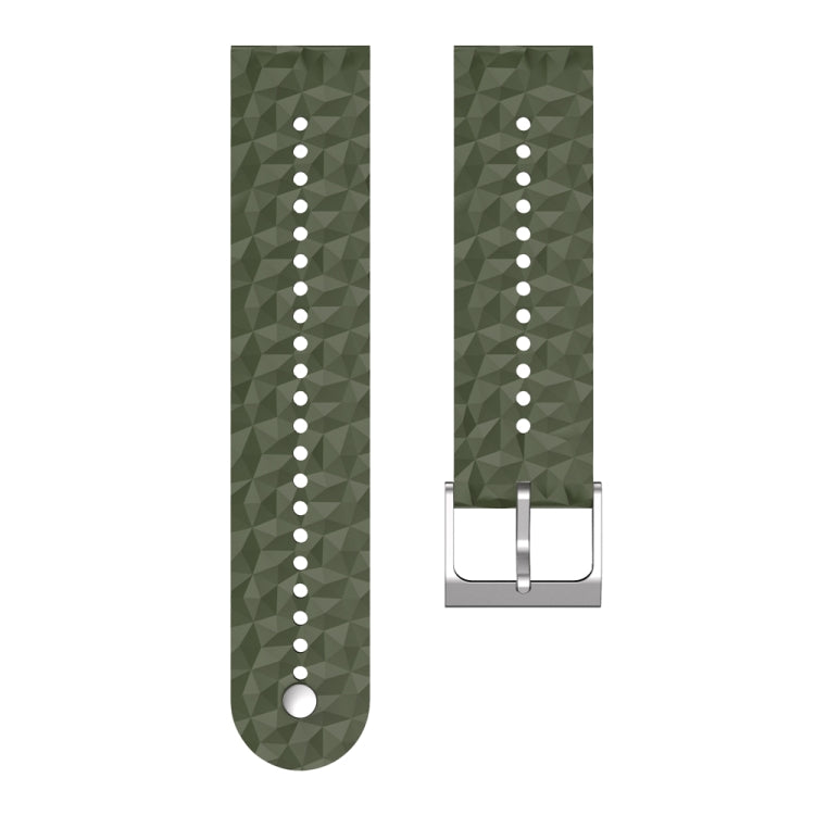 For Suunto 9 Rhombus Texture Silicone Watch Band(Army Green) - free shipping - PMC TechLife - Order now!