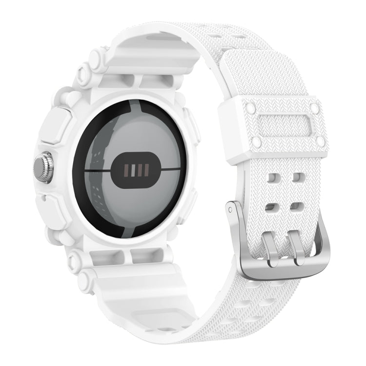 For Google Pixel Watch Three-proof Solid Color Integrated Watch Band(White) - free shipping - PMC TechLife - Order now!