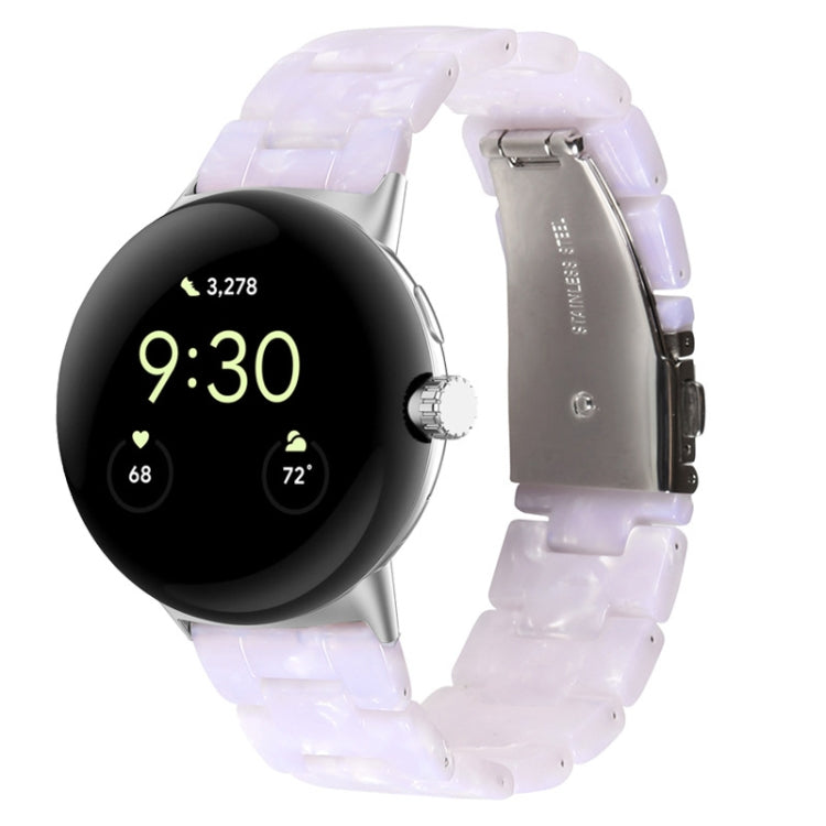 For Google Pixel Watch Three-beads Resin Watch Band(Flash White) - free shipping - PMC TechLife - Order now!
