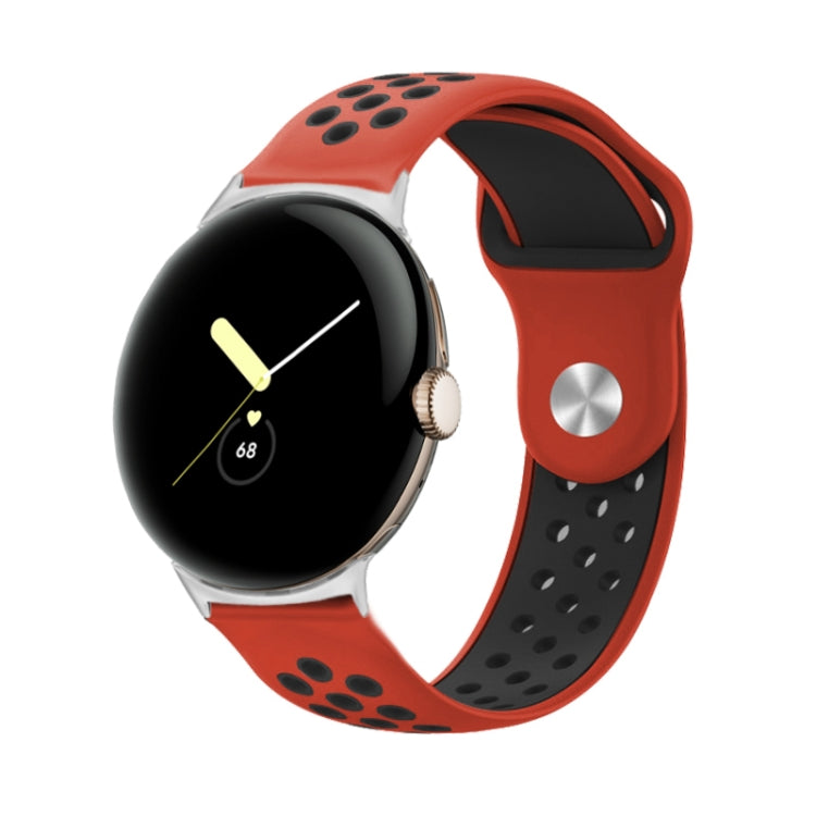 For Google Pixel Watch Two-color Reverse Buckle Silicone Watch Band(Red Black) - free shipping - PMC TechLife - Order now!