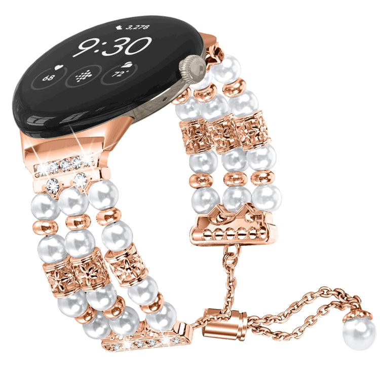 For Google Pixel Watch Pearl Half Bracelet Watch Band(Rose Gold) - free shipping - PMC TechLife - Order now!