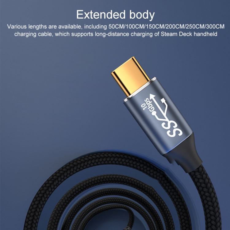 For Steam Deck Gen 100W USB-C/Type-C Male to USB-C/Type-C Female Stereo Curved Extension Cable, Length:1.5m - Accessories by PMC Jewellery | Online Shopping South Africa | PMC Jewellery