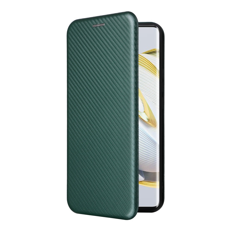 For Huawei nova 10 Carbon Fiber Texture Flip Leather Phone Case(Green) - Huawei Cases by PMC Jewellery | Online Shopping South Africa | PMC Jewellery