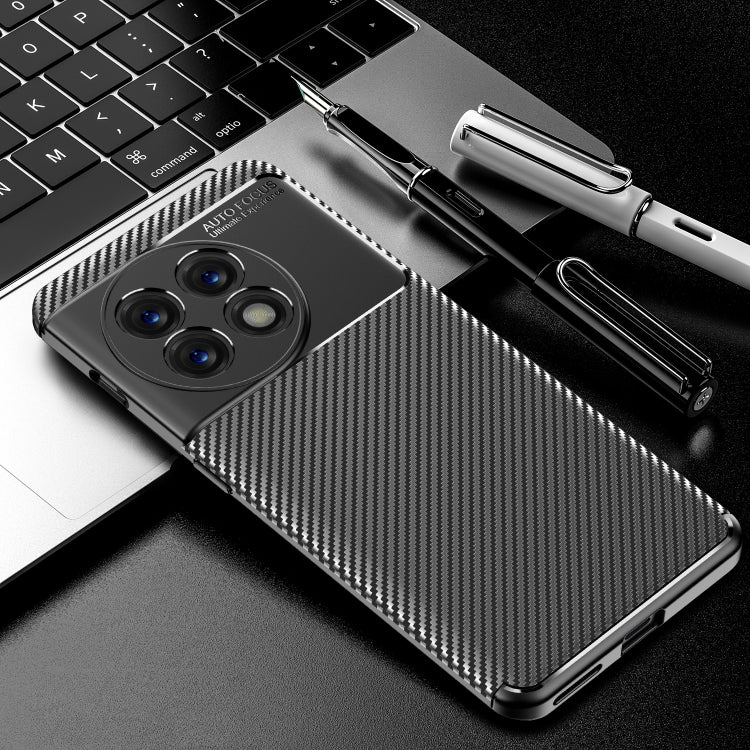 For OnePlus 11 5G Carbon Fiber Texture Shockproof TPU Phone Case(Black) - OnePlus Cases by PMC Jewellery | Online Shopping South Africa | PMC Jewellery