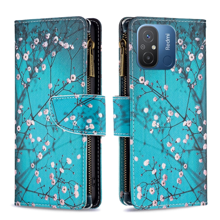 For Xiaomi Redmi 12C Colored Drawing Pattern Zipper Leather Phone Case(Plum Blossom) - free shipping - PMC TechLife - Order now!