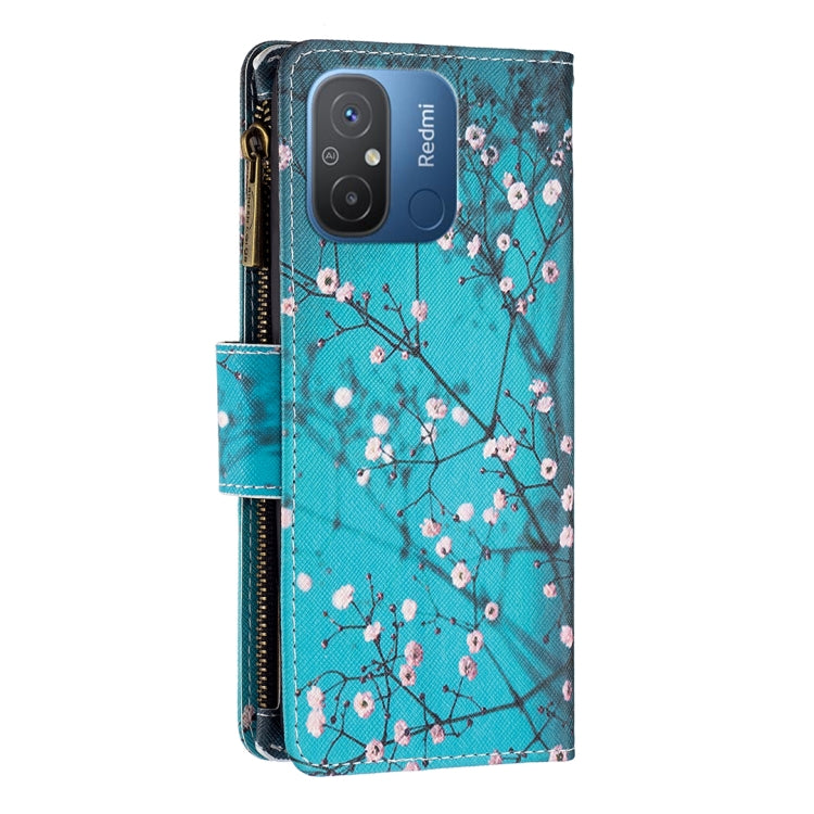 For Xiaomi Redmi 12C Colored Drawing Pattern Zipper Leather Phone Case(Plum Blossom) - free shipping - PMC TechLife - Order now!