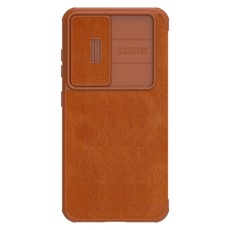 For Samsung Galaxy S23 5G NILLKIN QIN Series Pro Sliding Camera Cover Design Leather Phone Case(Brown) - Galaxy S23 5G Cases by NILLKIN | Online Shopping South Africa | PMC Jewellery | Buy Now Pay Later Mobicred