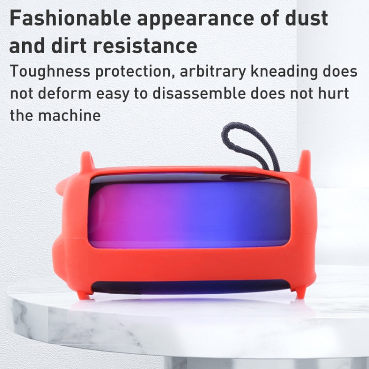 For JBL Pulse 5 Colorful Light Effect Bluetooth Speaker Silicone Case with Shoulder Strap(Red) - Protective Case by PMC TechLife | Online Shopping South Africa | PMC TechLife