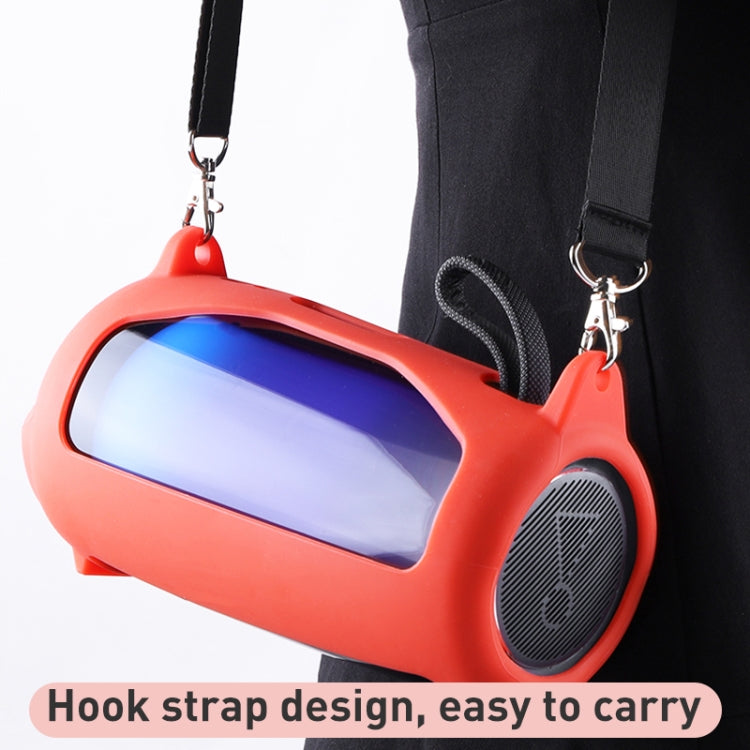 For JBL Pulse 5 Colorful Light Effect Bluetooth Speaker Silicone Case with Shoulder Strap(Red) - Protective Case by PMC TechLife | Online Shopping South Africa | PMC TechLife