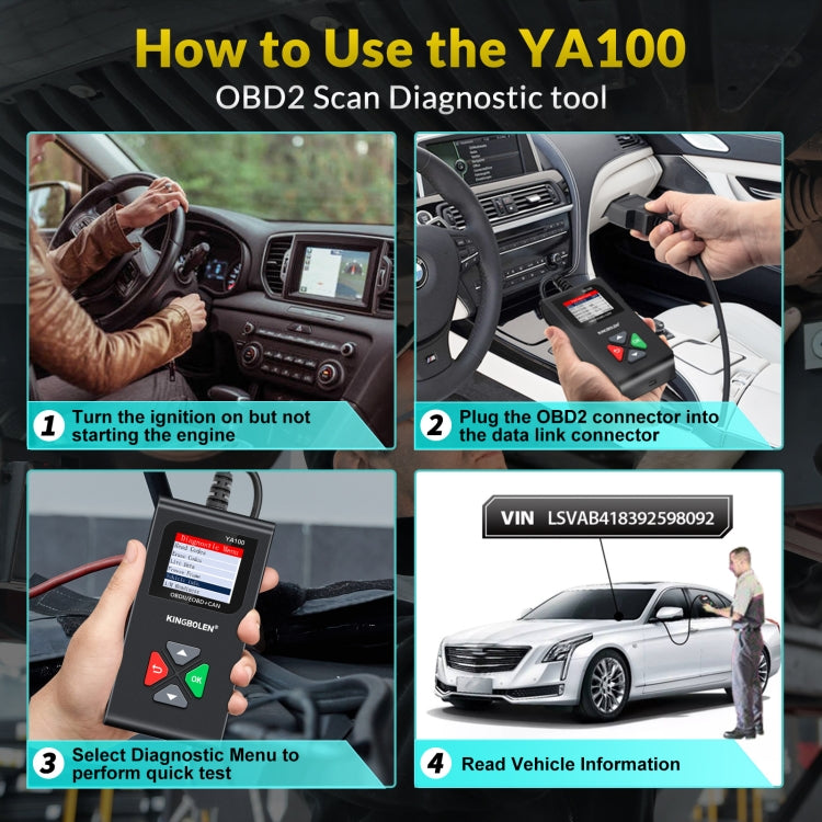KINGBOLEN YA100 OBD2 Car Engine Fault Diagnosis Tool - Code Readers & Scan Tools by PMC TechLife | Online Shopping South Africa | PMC TechLife