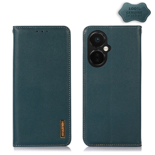 For OnePlus Nord CE 3 Lite KHAZNEH Nappa Top Layer Cowhide Leather Phone Case(Green) - OnePlus Cases by PMC Jewellery | Online Shopping South Africa | PMC Jewellery