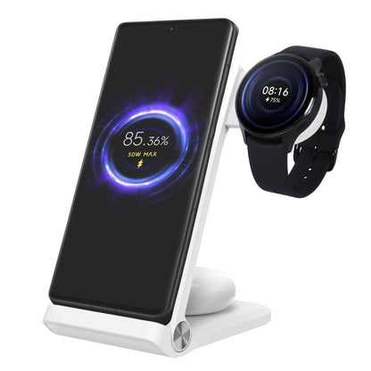 NILLKIN 3 in 1 Wireless Charger with Xiaomi S1 Pro Watch Charger, Plug Type:EU Plug(White) - Wireless Charger by NILLKIN | Online Shopping South Africa | PMC Jewellery | Buy Now Pay Later Mobicred