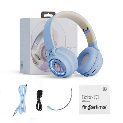 Q1 Headphones Monster Kids Over-Ear Bluetooth Earphones(Blue) - Headset & Headphone by PMC Jewellery | Online Shopping South Africa | PMC Jewellery