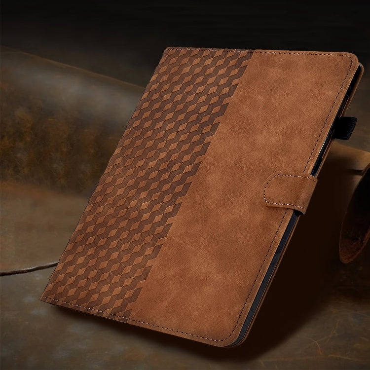 For iPad mini 6 / mini 2024 Rhombus Embossed Leather Smart Tablet Case(Brown) - free shipping - PMC TechLife - Order now!