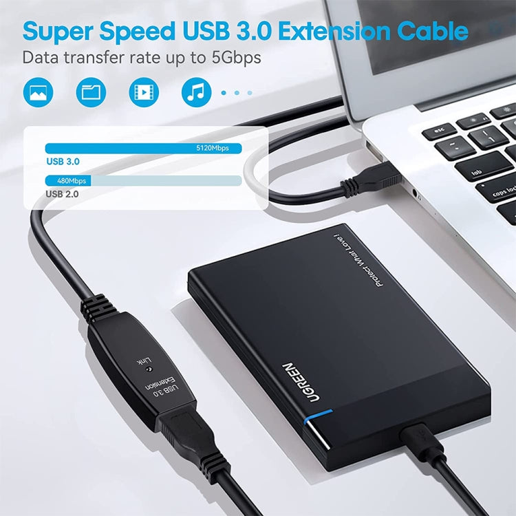 USB 3.0 Male to Female Data Sync Super Speed Extension Cable, Length:30m - free shipping - PMC TechLife - Order now!