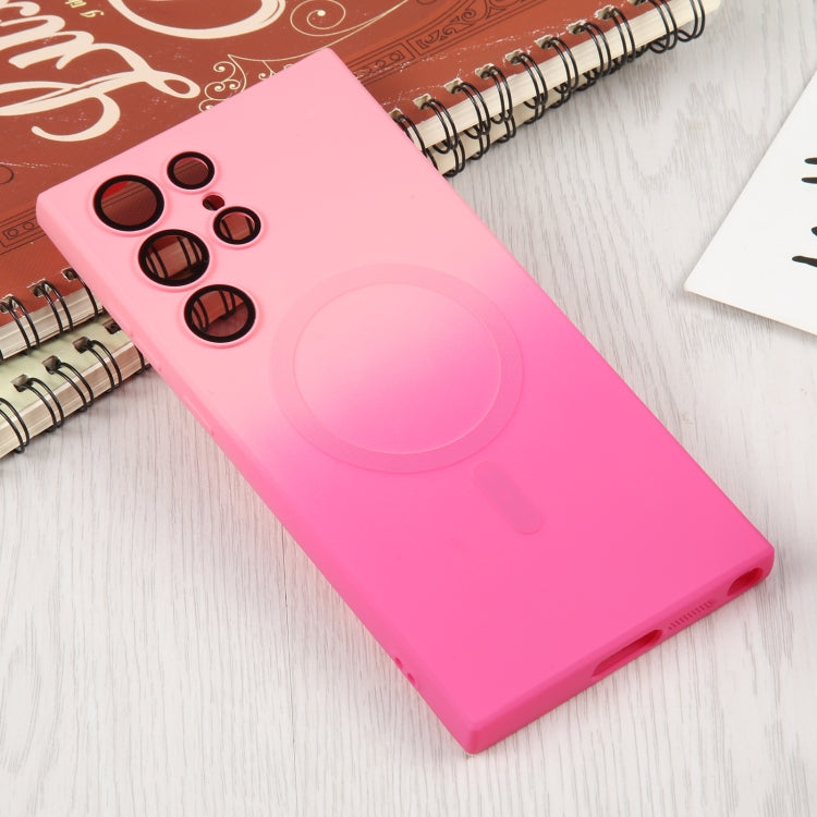 For Samsung Galaxy S22+ 5G Liquid TPU Silicone Gradient MagSafe Phone Case(Pink Red) - Galaxy S22+ 5G Cases by PMC TechLife | Online Shopping South Africa | PMC TechLife | Buy Now Pay Later Mobicred