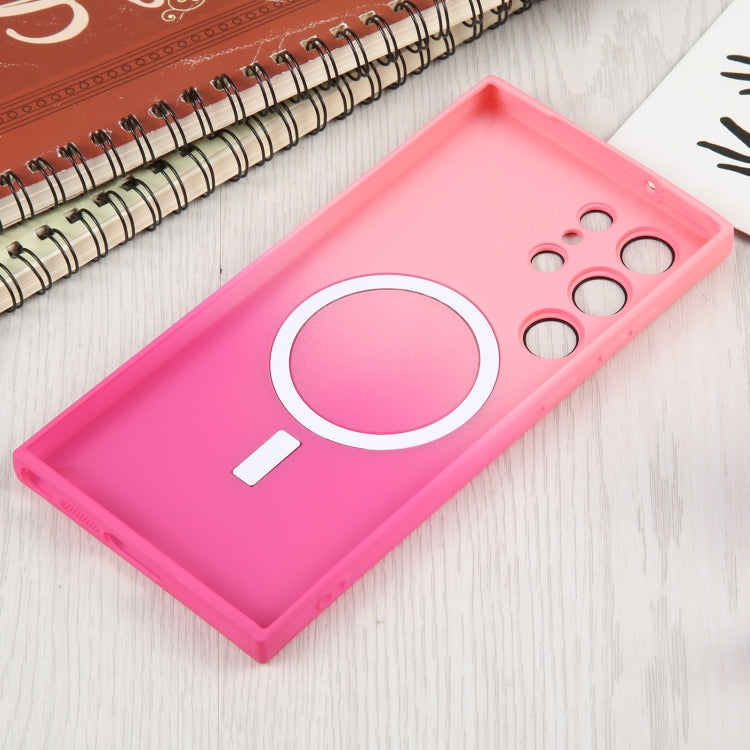 For Samsung Galaxy S22+ 5G Liquid TPU Silicone Gradient MagSafe Phone Case(Pink Red) - Galaxy S22+ 5G Cases by PMC TechLife | Online Shopping South Africa | PMC TechLife | Buy Now Pay Later Mobicred